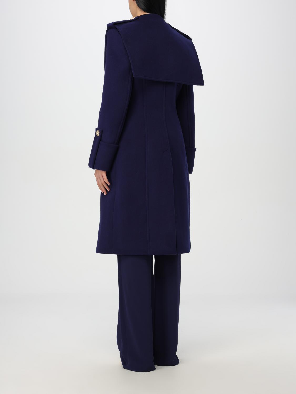 BALMAIN COAT: Trench coat woman Balmain, Blue - Img 3