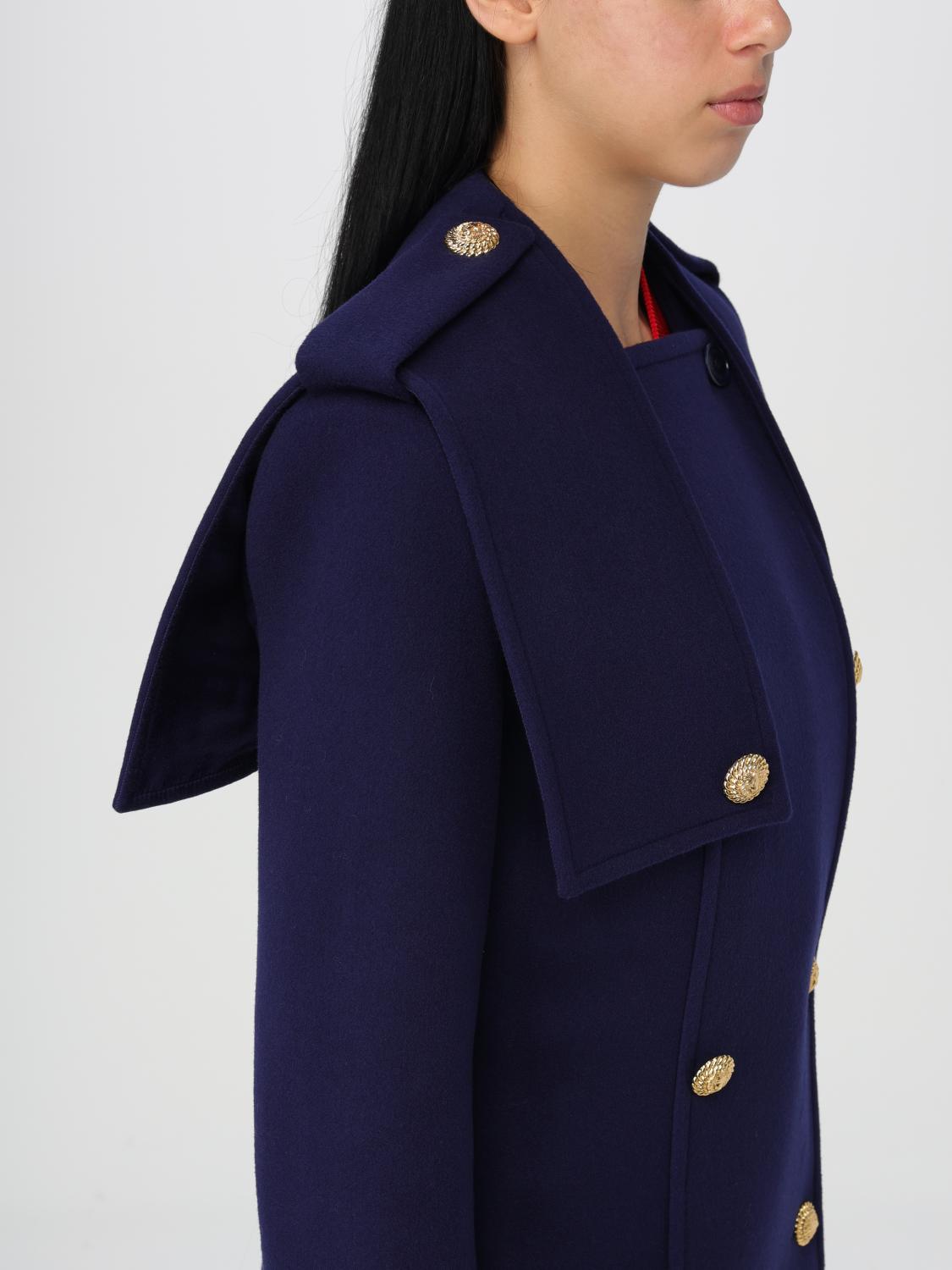 BALMAIN COAT: Trench coat woman Balmain, Blue - Img 5