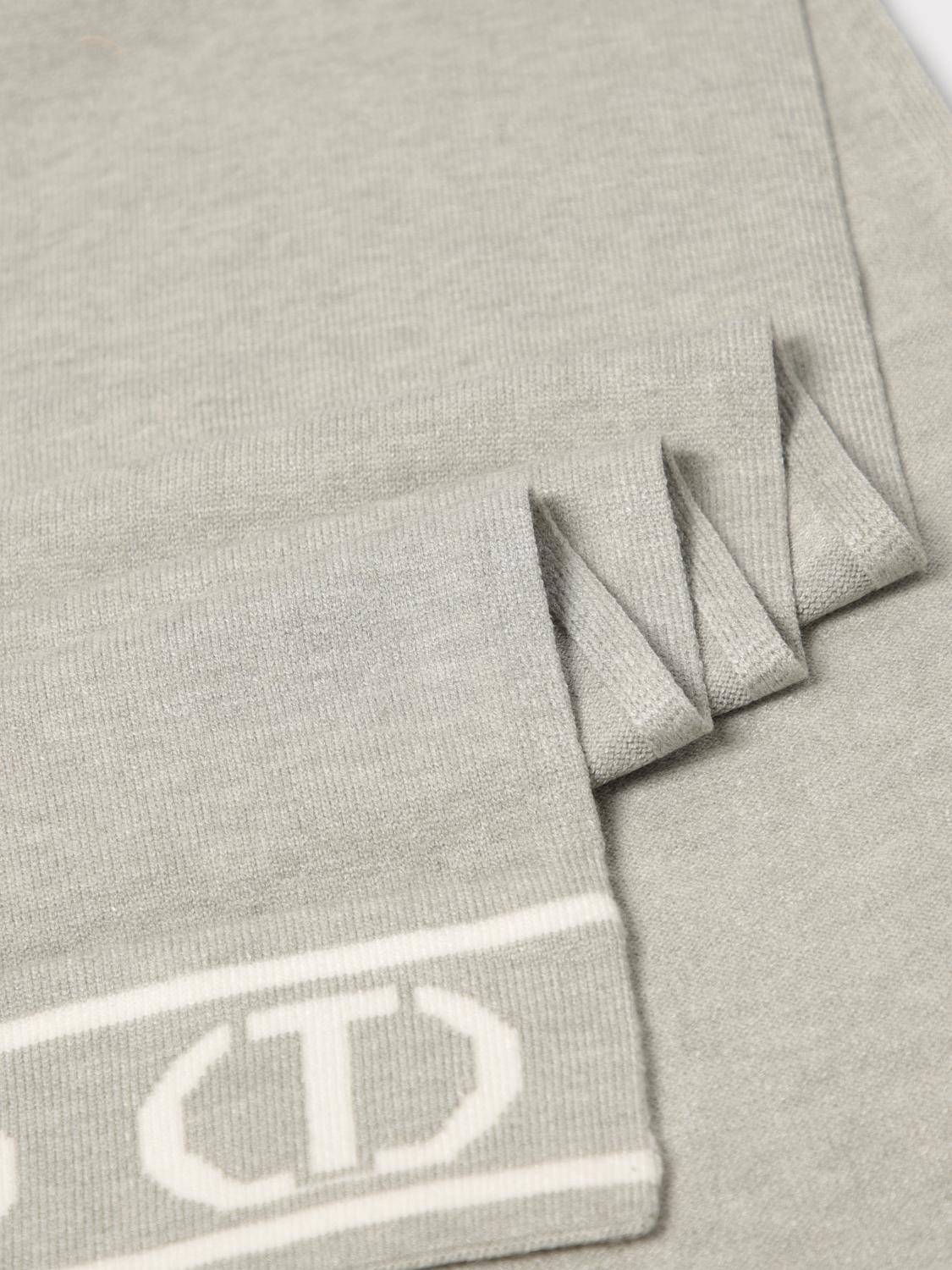TWINSET SCIARPA: Sciarpa Oval T Twinset in viscosa con logo jacquard , Grigio - Img 3