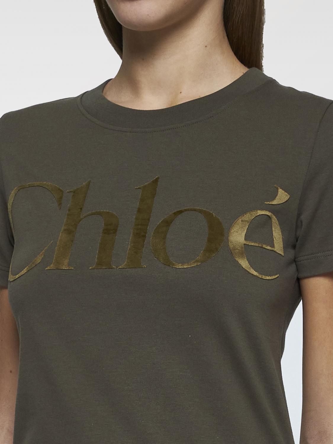 CHLOÉ T-SHIRT: T-shirt woman ChloÉ, Green - Img 3