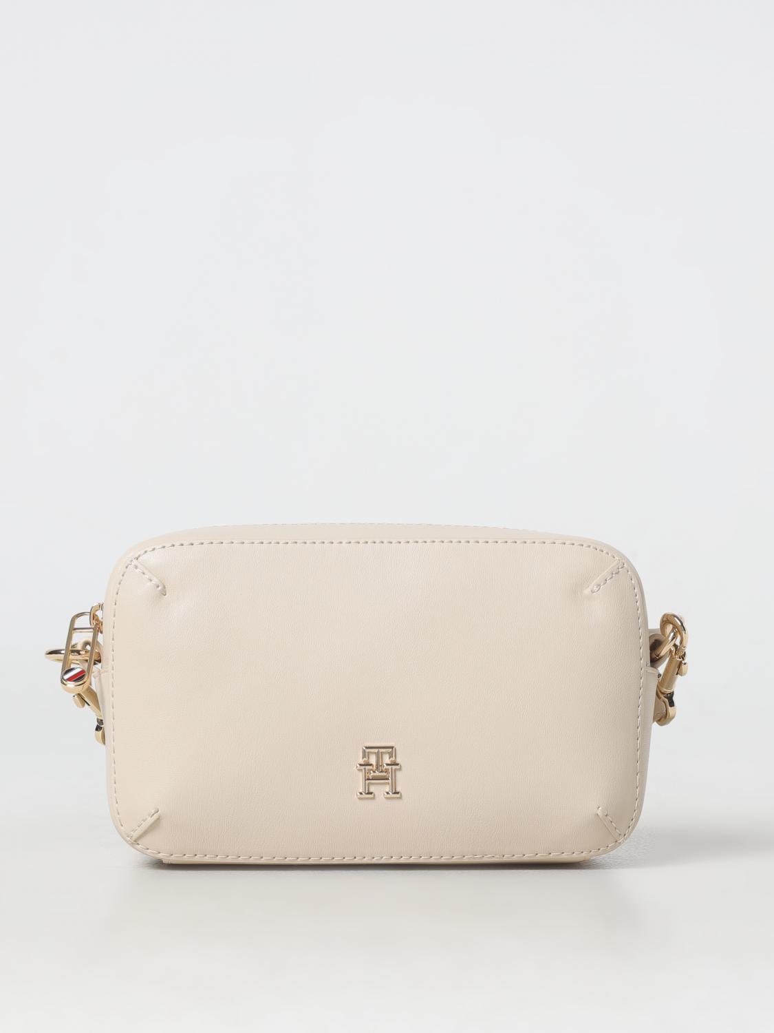 TOMMY HILFIGER CROSSBODY BAGS: Shoulder bag woman Tommy Hilfiger, Beige - Img 1