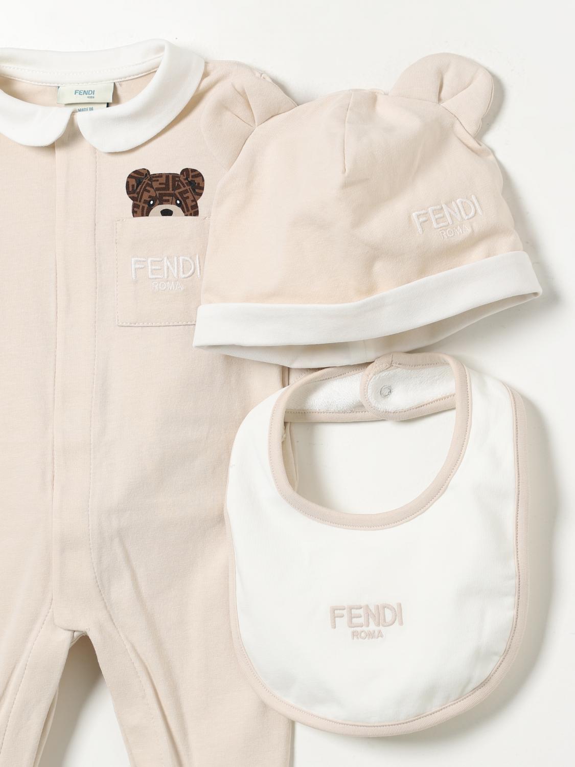 FENDI Clothing set kids Beige Fendi jumpsuit BUK122ST8 online at GIGLIO.COM