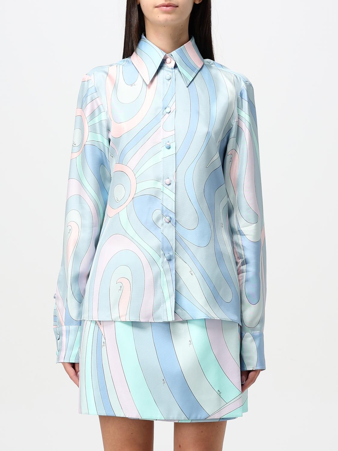 PUCCI CHEMISE: Chemise femme Pucci, Bleu Ciel - Img 1