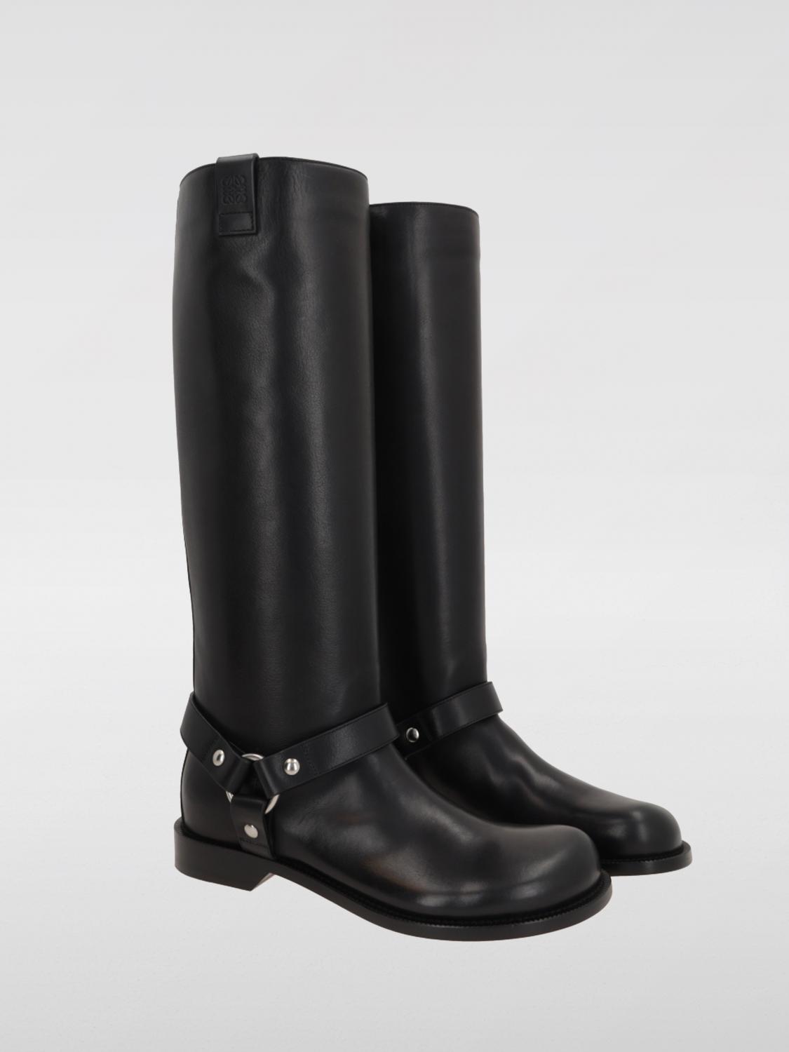 LOEWE BOOTS: Flat ankle boots woman Loewe, Black - Img 2