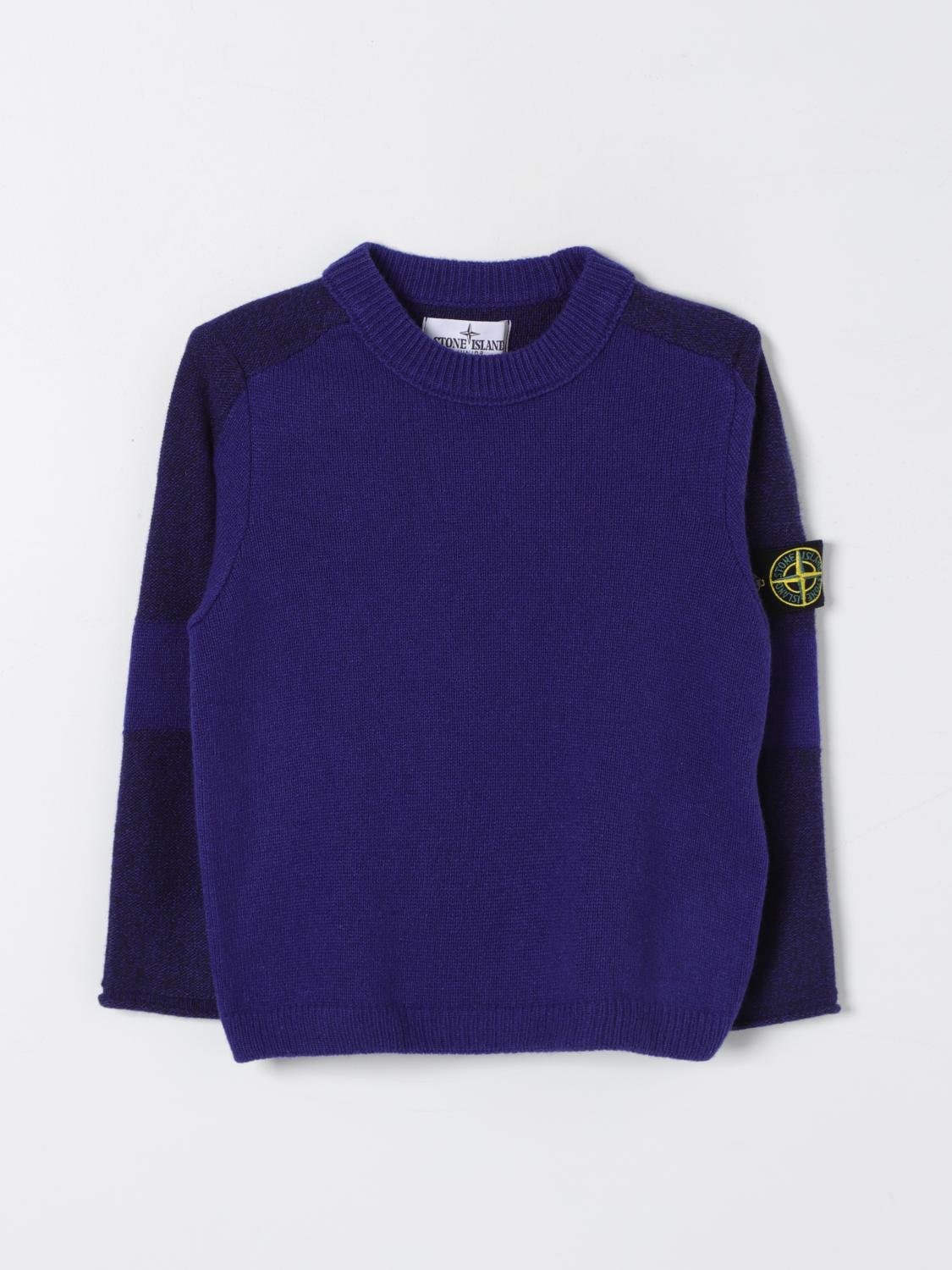 STONE ISLAND JUNIOR SWEATER: Sweater kids Stone Island Junior, Royal Blue - Img 1