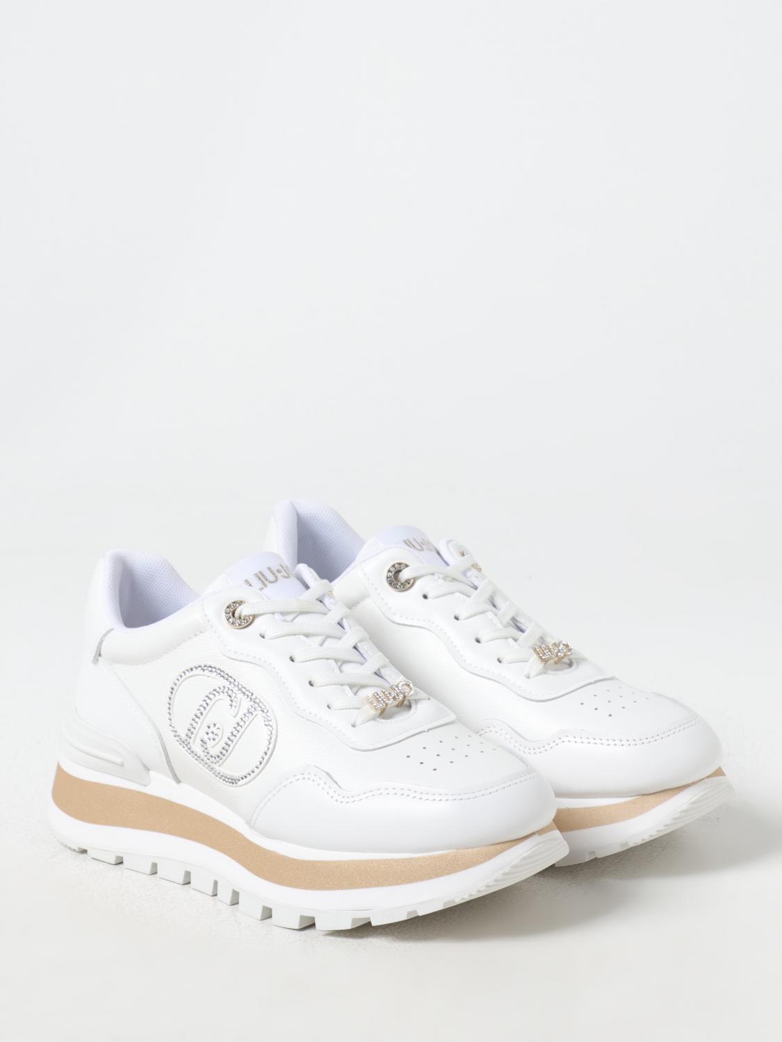 LIU JO SNEAKERS: Sneakers Liu Jo in pelle con logo di strass , Bianco - Img 2