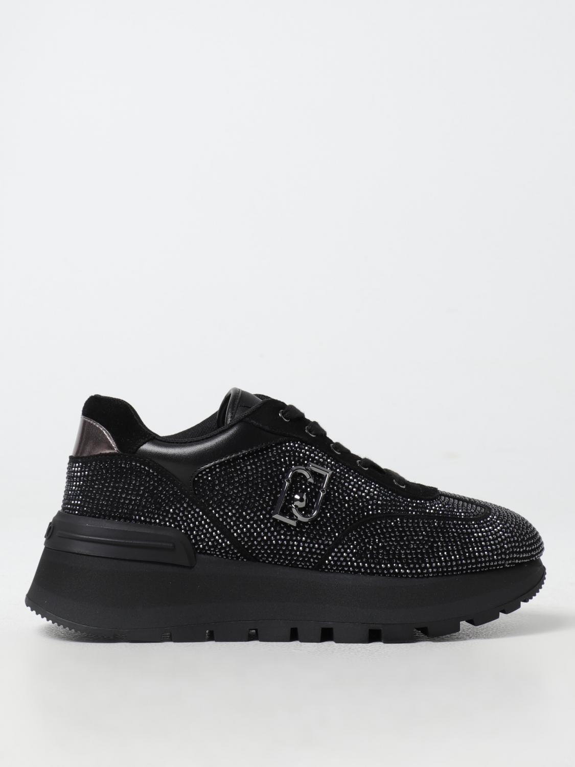 LIU JO SNEAKERS: Sneakers Liu Jo in pelle con strass all over , Nero - Img 1