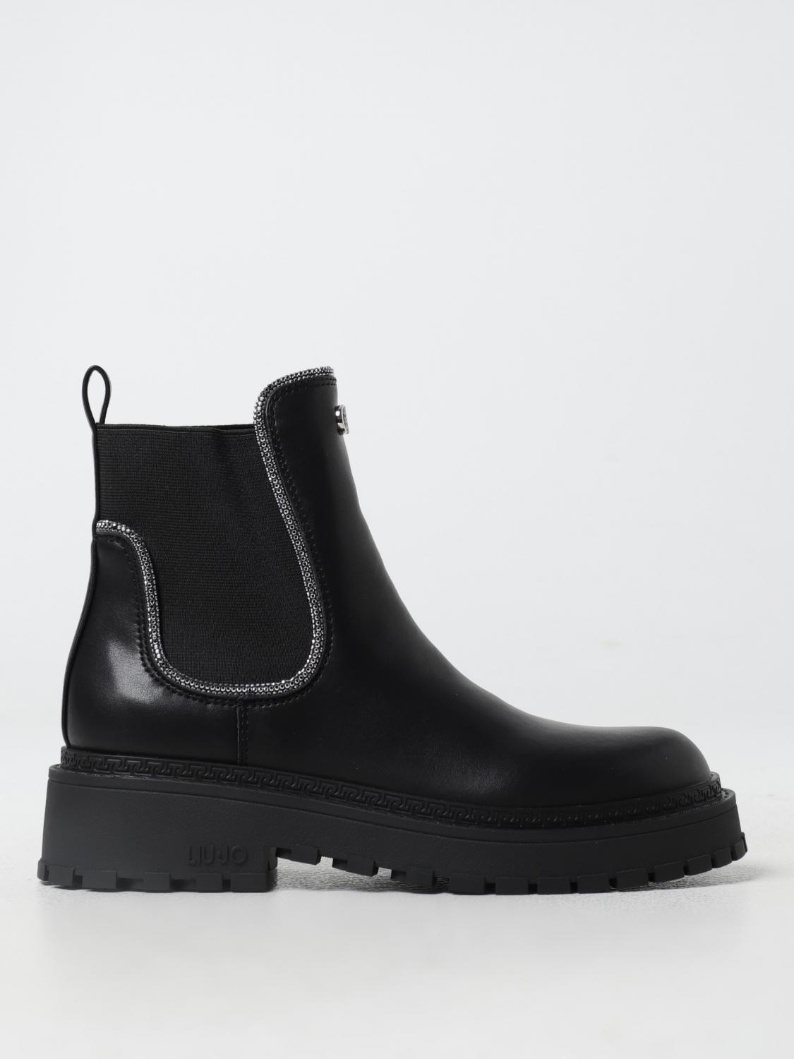 LIU JO FLAT ANKLE BOOTS: Boots woman Liu Jo, Black - Img 1