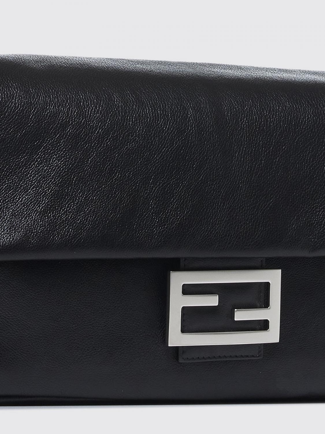 FENDI BORSE A TRACOLLA: Borsa Baguette Fendi in pelle , Nero - Img 3