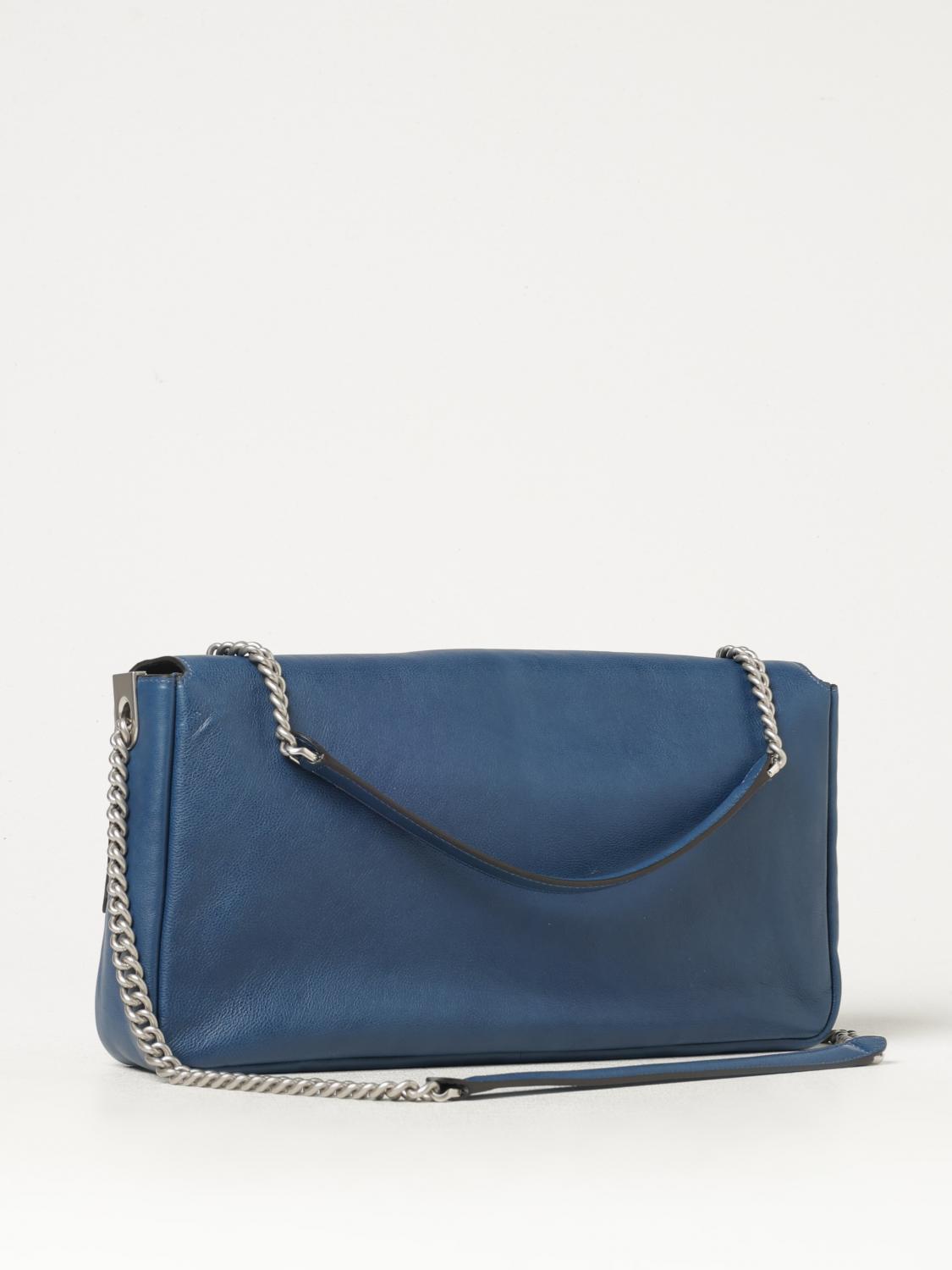 FENDI BORSE A TRACOLLA: Borsa Baguette Fendi in pelle , Blue - Img 3