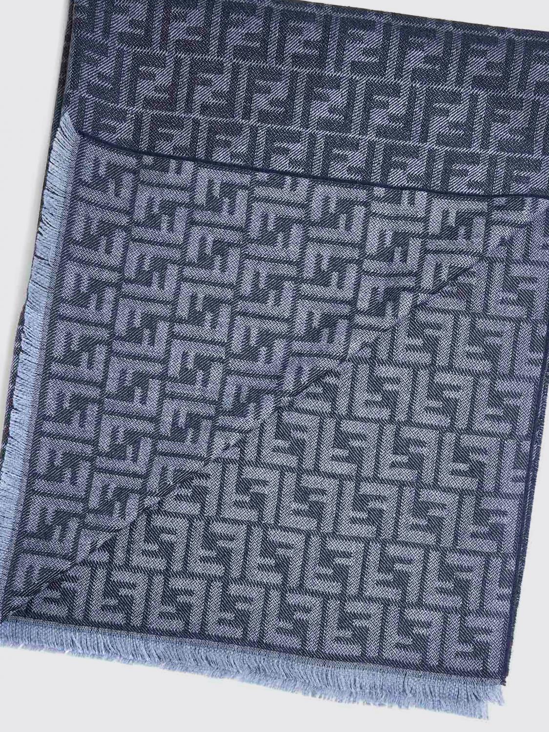 FENDI SCARF: Scarf men Fendi, Blue - Img 3