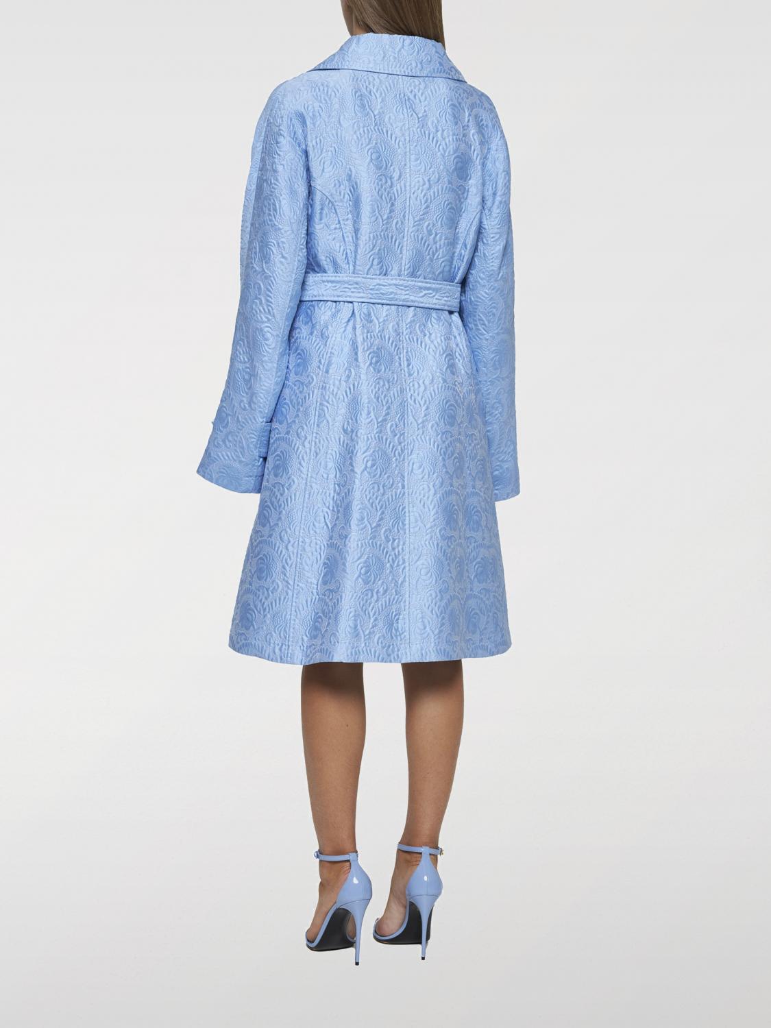 DOLCE & GABBANA TRENCH: Trench Dolce & Gabbana in misto cotone jacquard , Blue - Img 2