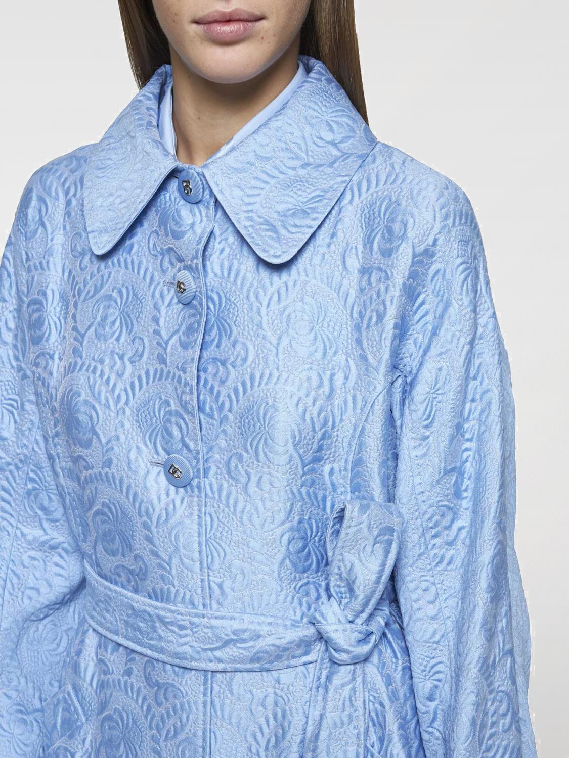 DOLCE & GABBANA TRENCH: Trench Dolce & Gabbana in misto cotone jacquard , Blue - Img 3