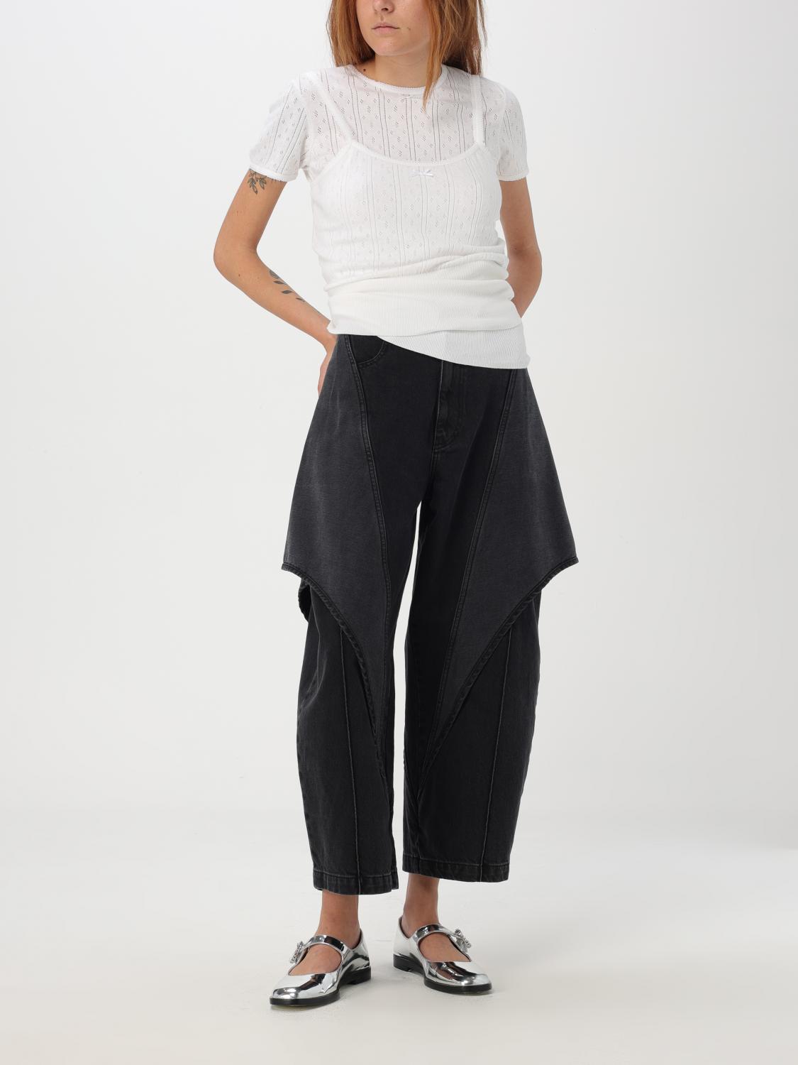 JW ANDERSON TOP E BLUSE: Top JW Anderson in cotone in cotone a maglia traforata , Bianco - Img 2