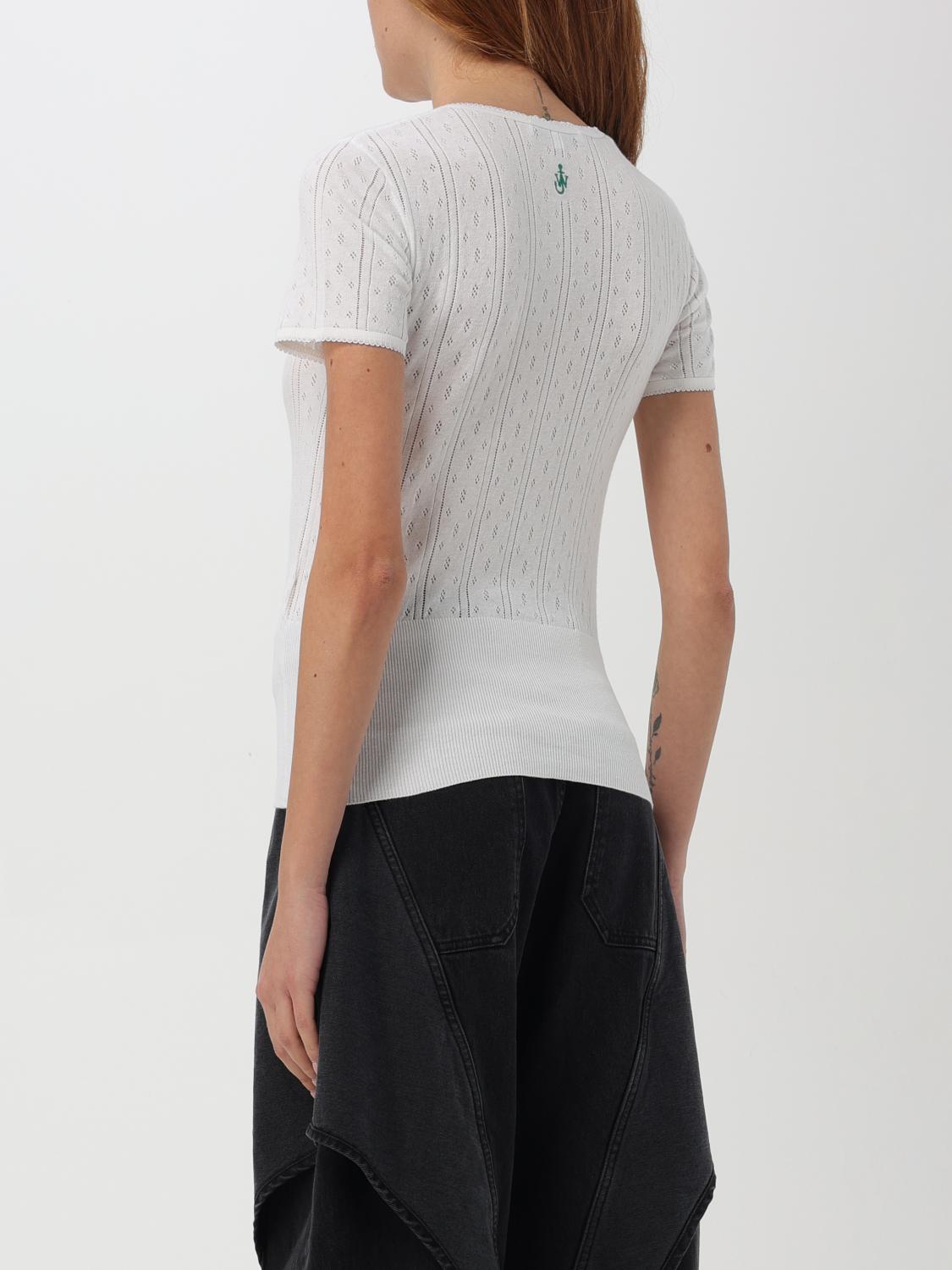 JW ANDERSON TOP E BLUSE: Top JW Anderson in cotone in cotone a maglia traforata , Bianco - Img 3