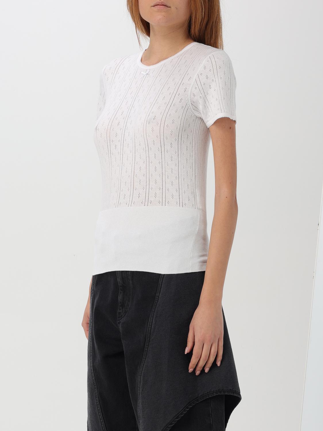 JW ANDERSON TOP E BLUSE: Top JW Anderson in cotone in cotone a maglia traforata , Bianco - Img 4