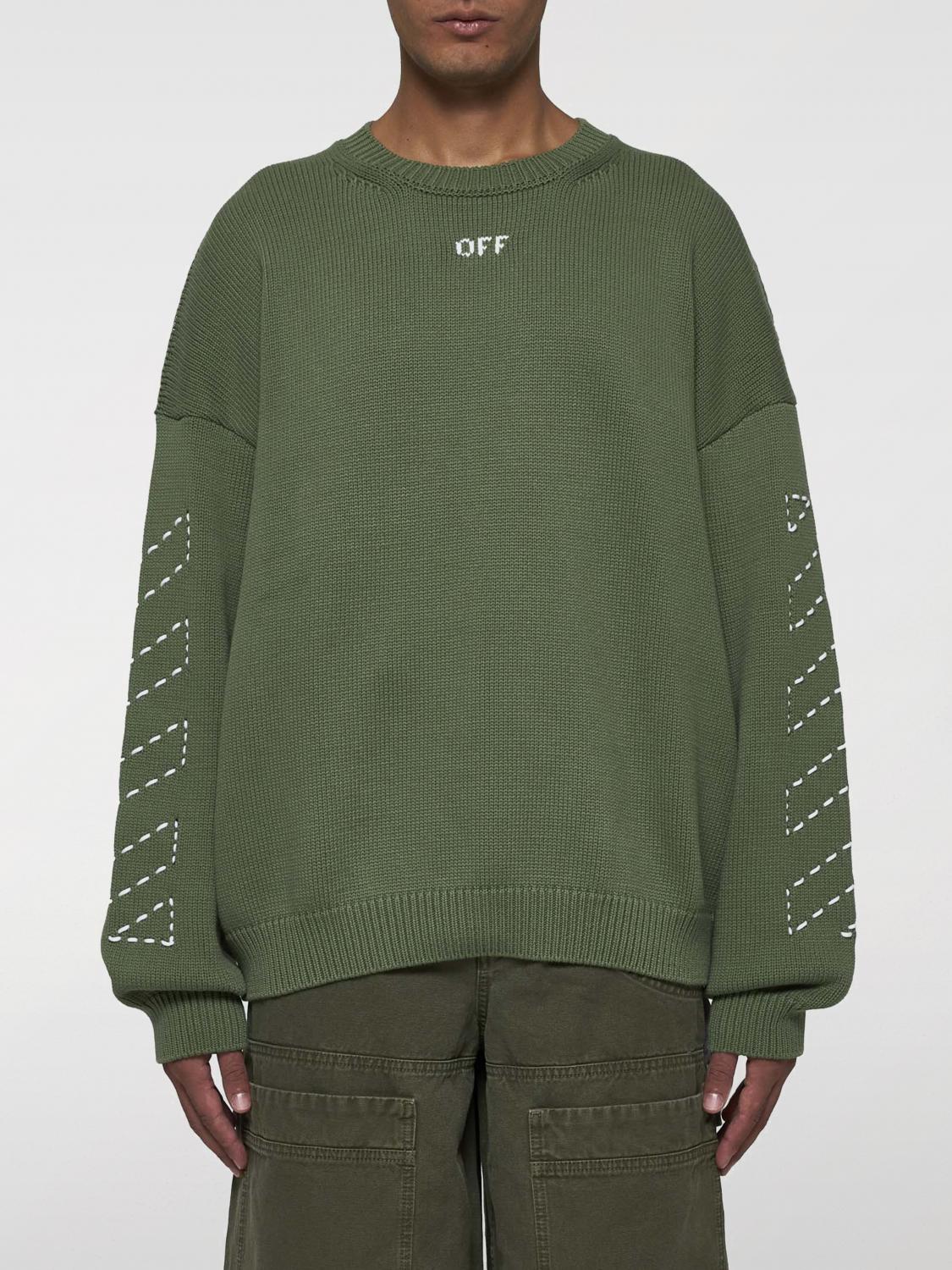 OFF-WHITE MAGLIA: Pullover Off-White in misto cotone , Verde - Img 1