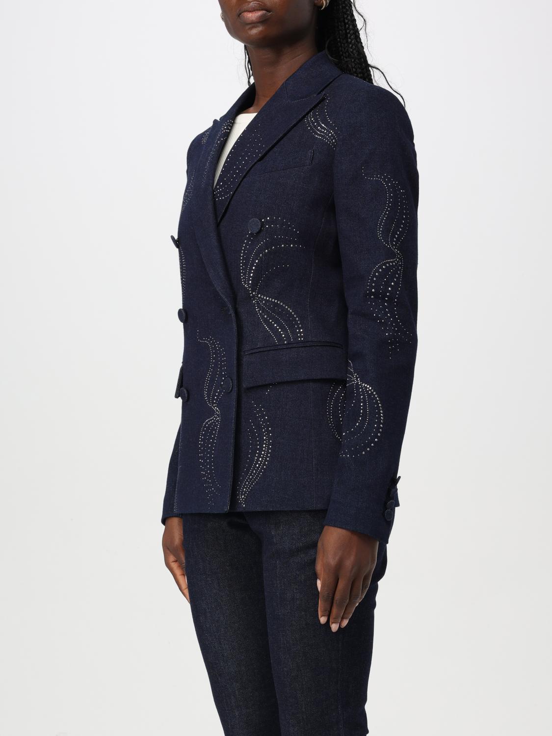 DONDUP BLAZER: Blazer Dondup in denim con strass , Blue - Img 3