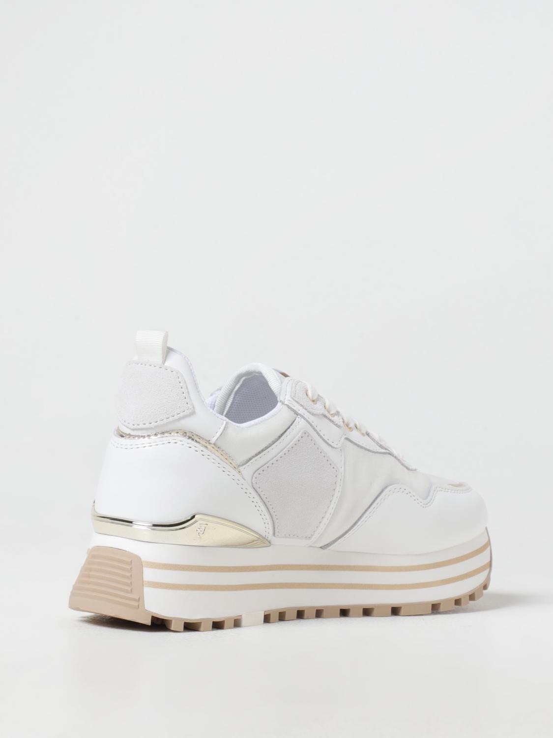 LIU JO SNEAKERS: Sneakers Maxi Wonder 01 Liu Jo in pelle e raso , Bianco - Img 3