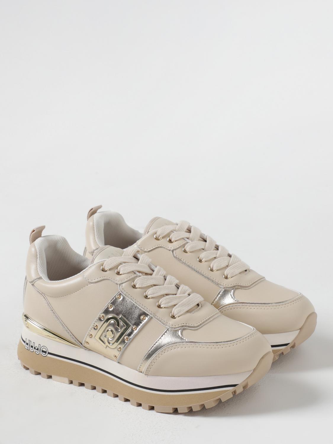 LIU JO SNEAKERS: Sneakers Maxi Wonder 71 Liu Jo in pelle , Burro - Img 2