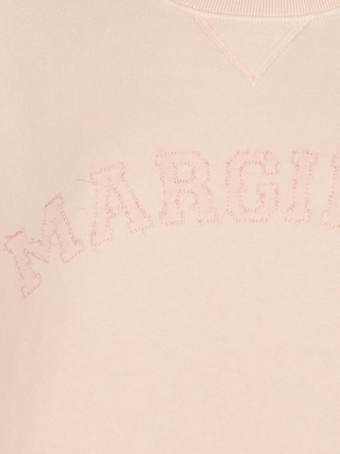 MAISON MARGIELA FELPA: Felpa Maison Margiela in cotone con logo , Rosa - Img 4