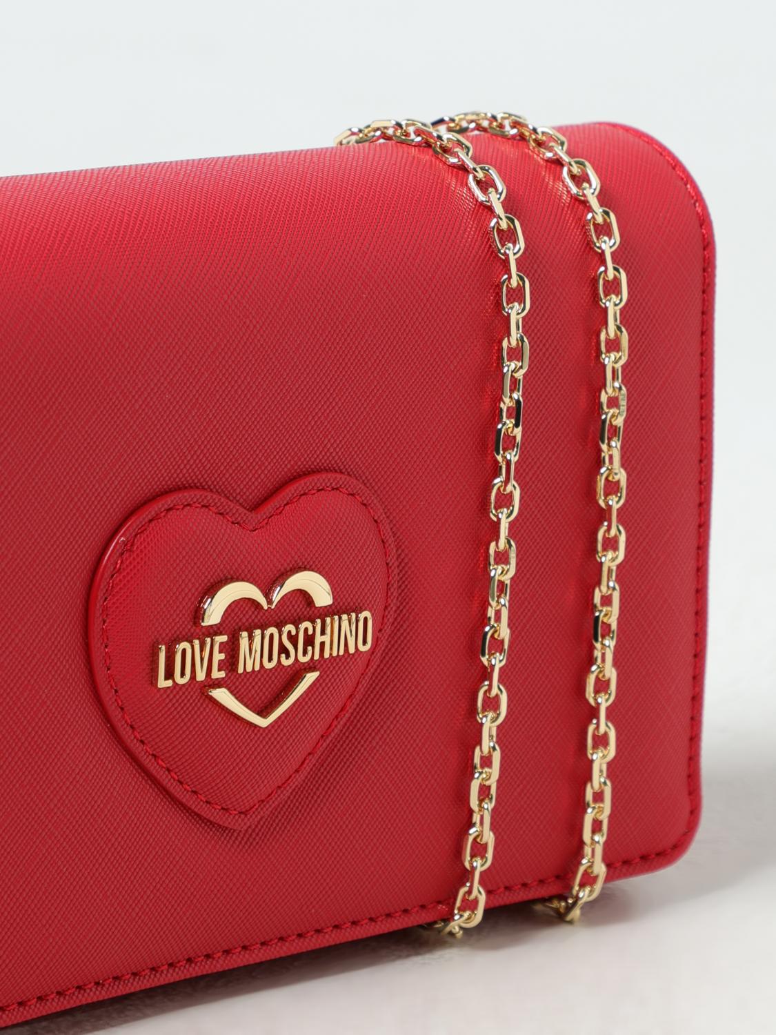 LOVE MOSCHINO MINI BAG: Shoulder bag woman Love Moschino, Red - Img 3