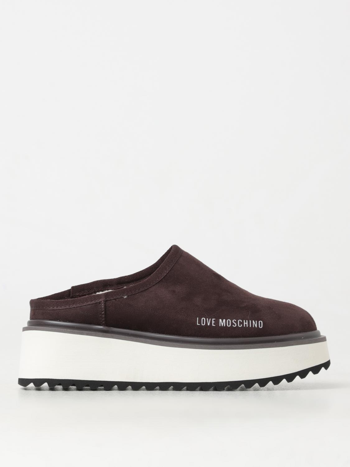 LOVE MOSCHINO FLAT SHOES: Shoes woman Love Moschino, Brown - Img 1