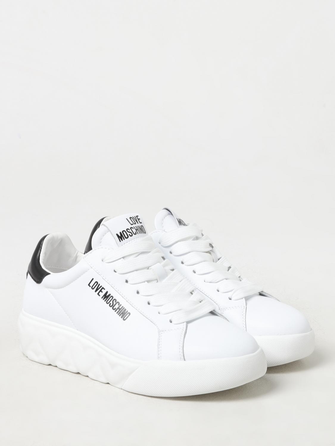 LOVE MOSCHINO SNEAKERS: Sneakers Love Moschino in pelle, Bianco - Img 2