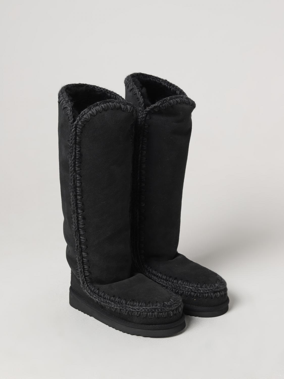 MOU BOOTS: Flat ankle boots woman Mou, Black - Img 2