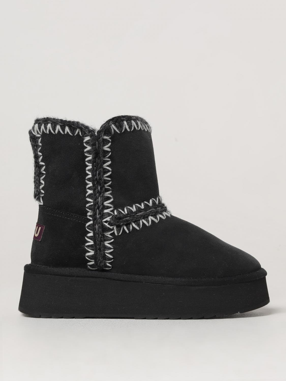 MOU FLAT ANKLE BOOTS: Flat ankle boots woman Mou, Black - Img 1