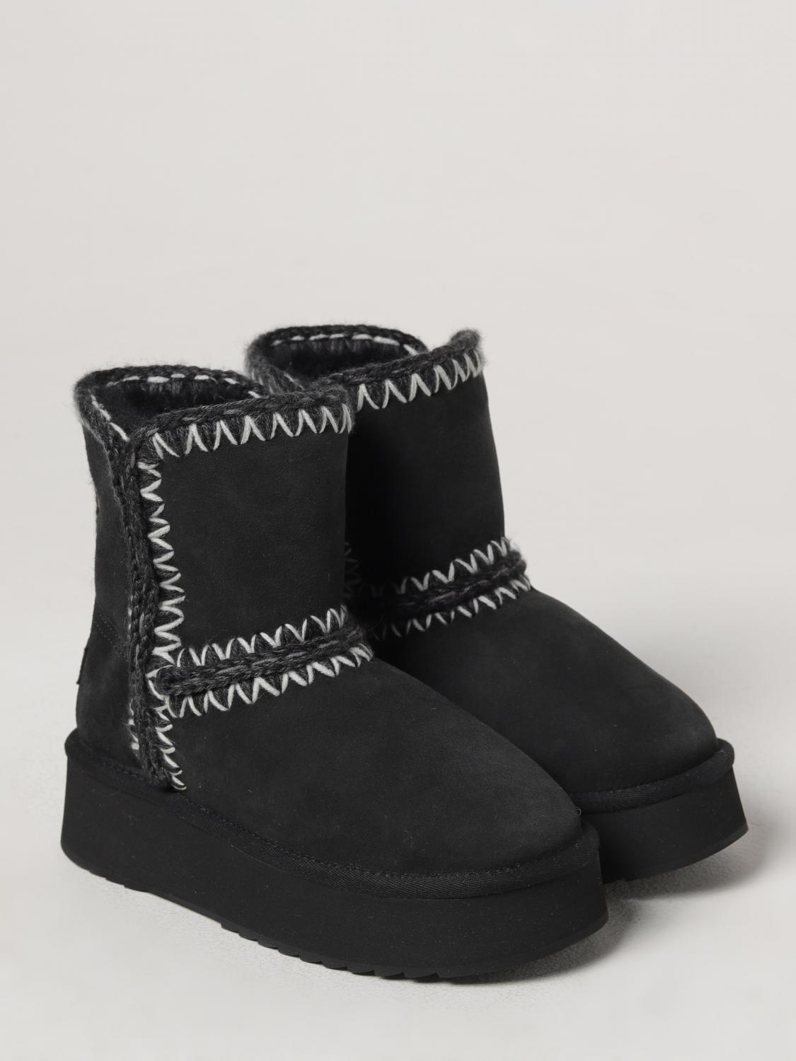 MOU FLAT ANKLE BOOTS: Flat ankle boots woman Mou, Black - Img 2