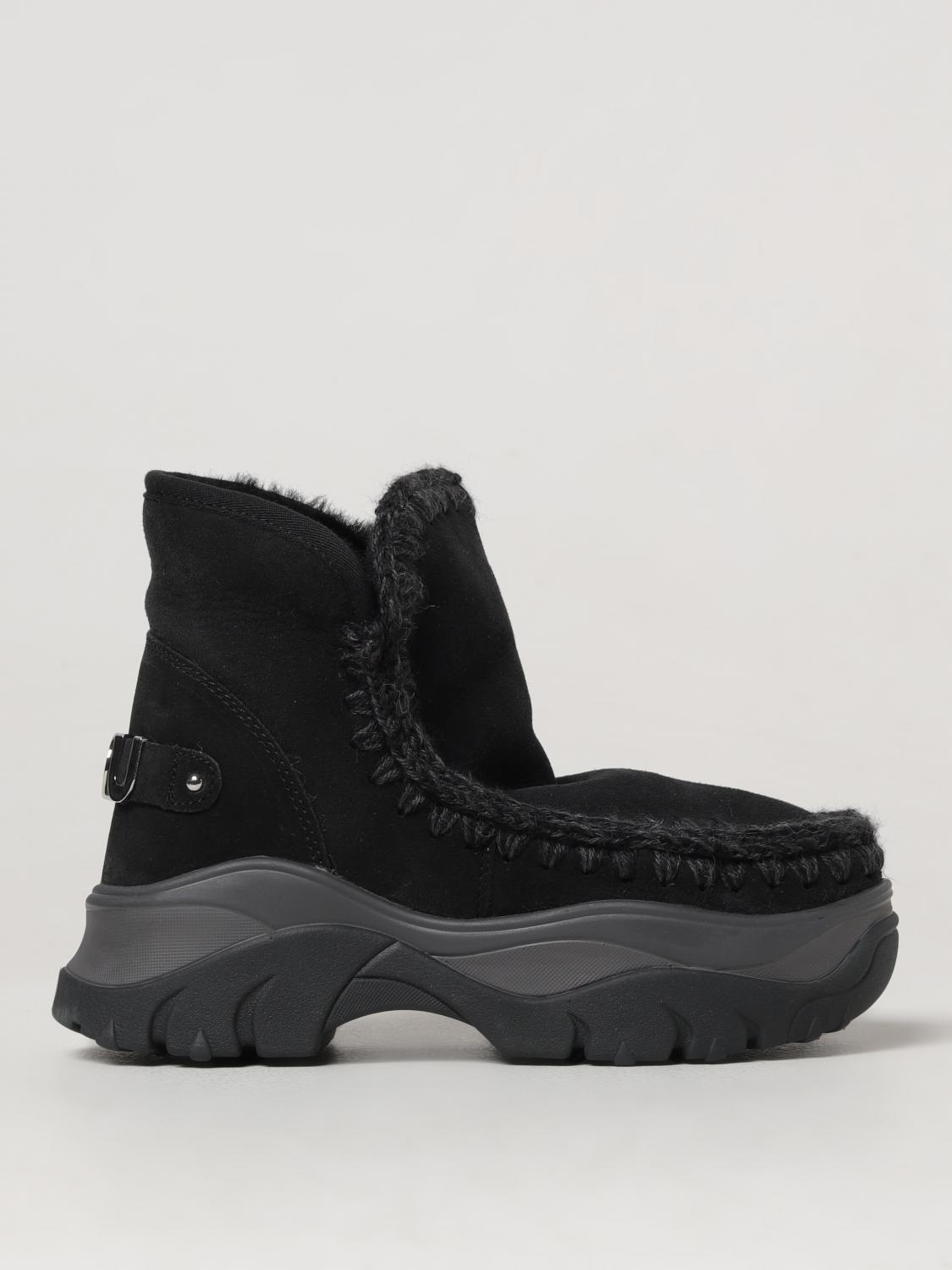 MOU FLAT ANKLE BOOTS: Sneakers woman Mou, Black - Img 1