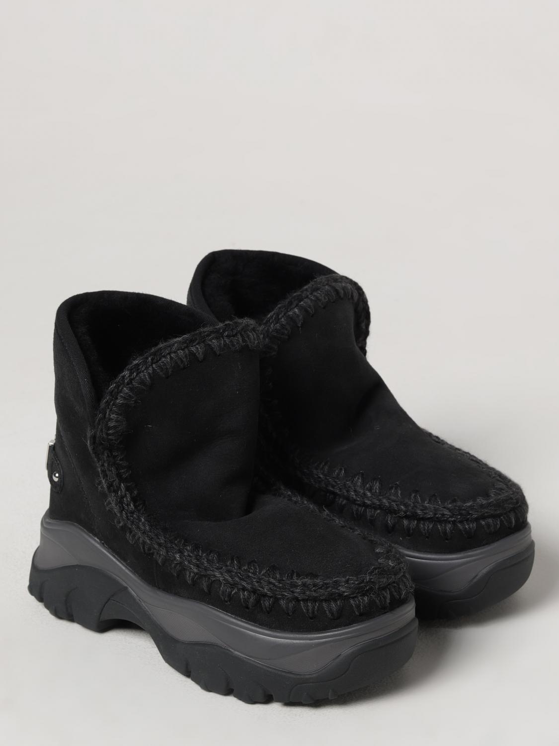 MOU FLAT ANKLE BOOTS: Sneakers woman Mou, Black - Img 2