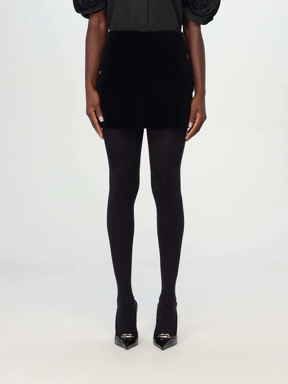 VALENTINO PANTALONCINI: Pantaloncino Valentino in velluto , Nero - Img 1