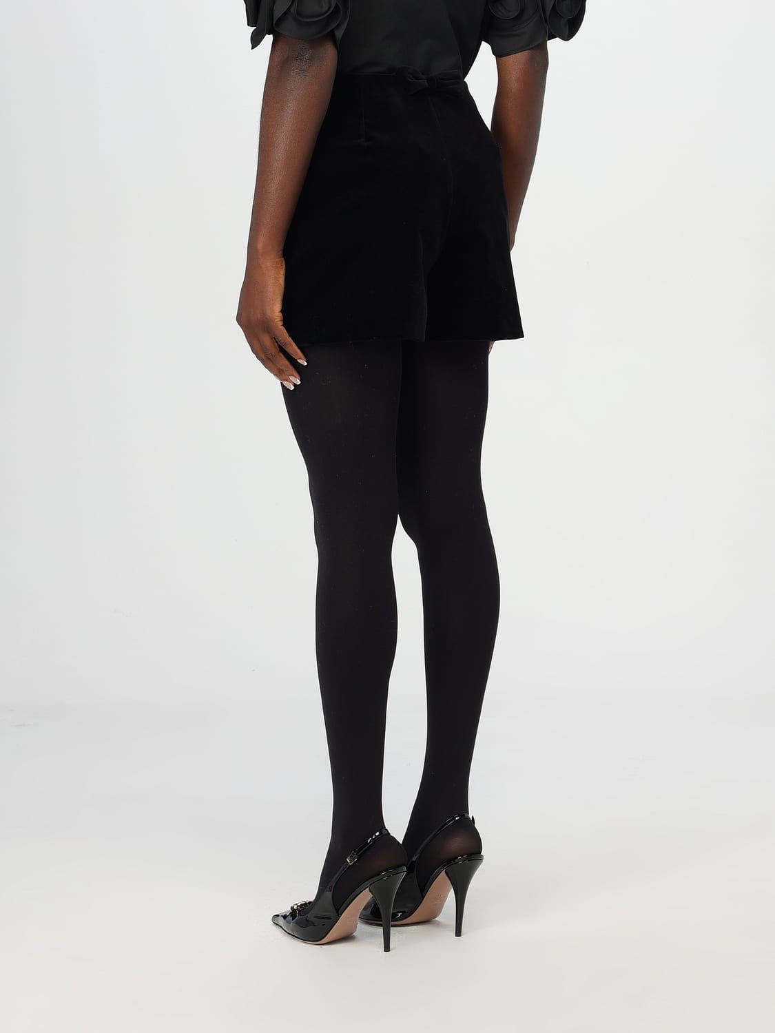 VALENTINO PANTALONCINI: Pantaloncino Valentino in velluto , Nero - Img 3