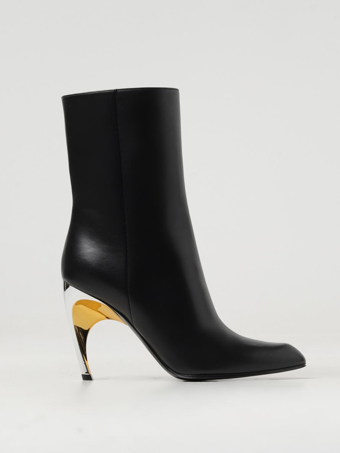 MCQUEEN FLACHE STIEFELETTEN: Stiefel damen McQueen, Schwarz - Img 1