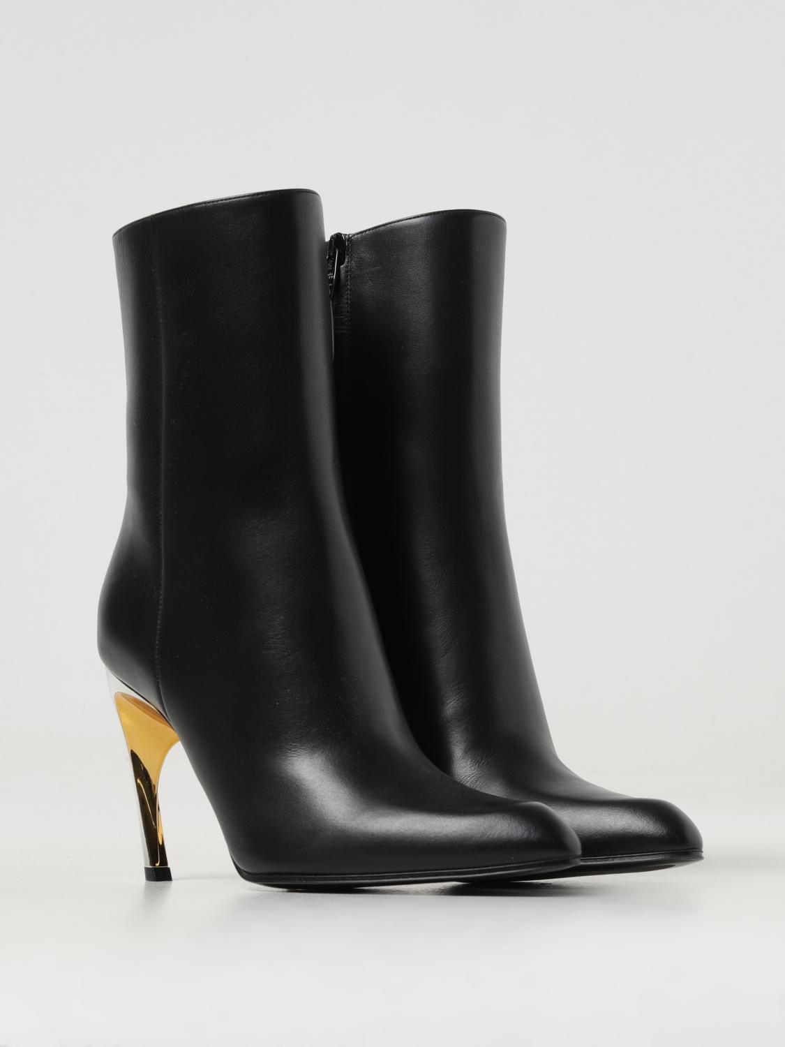 MCQUEEN FLACHE STIEFELETTEN: Stiefel damen McQueen, Schwarz - Img 2