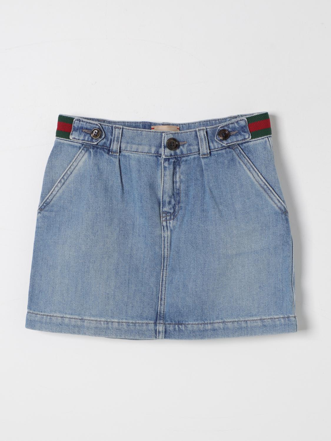 GUCCI GONNA: Gonna Gucci in denim , Blue - Img 1