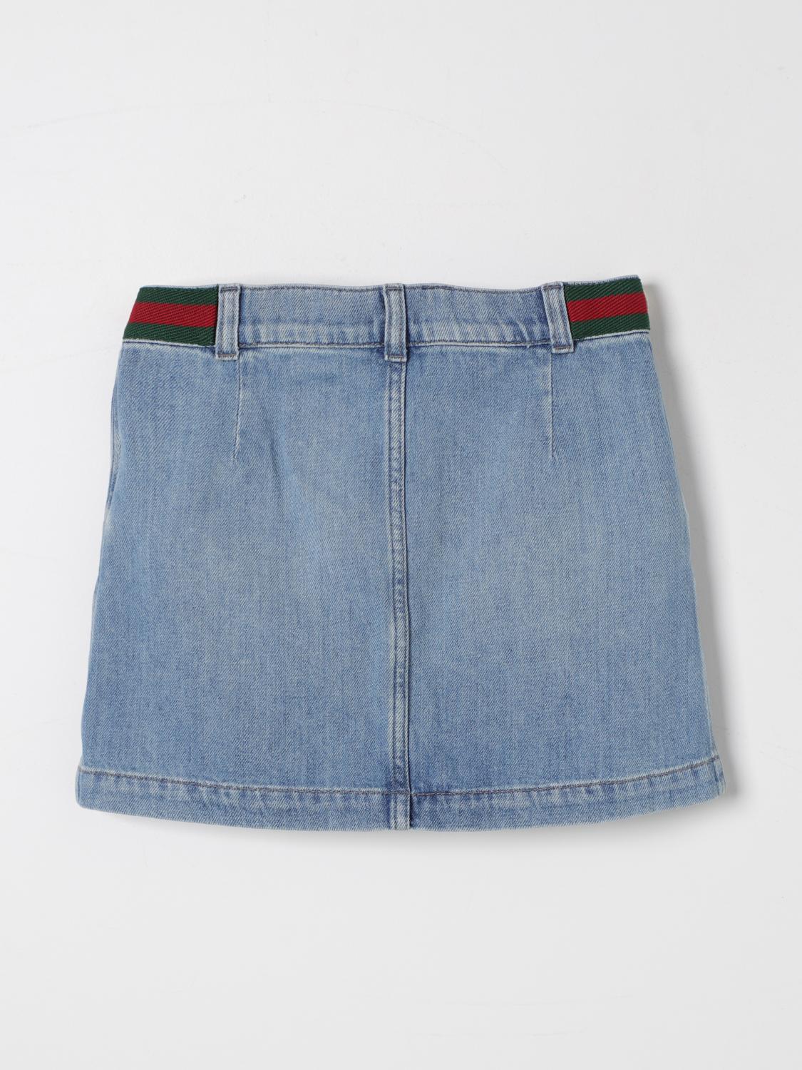 GUCCI GONNA: Gonna Gucci in denim , Blue - Img 2