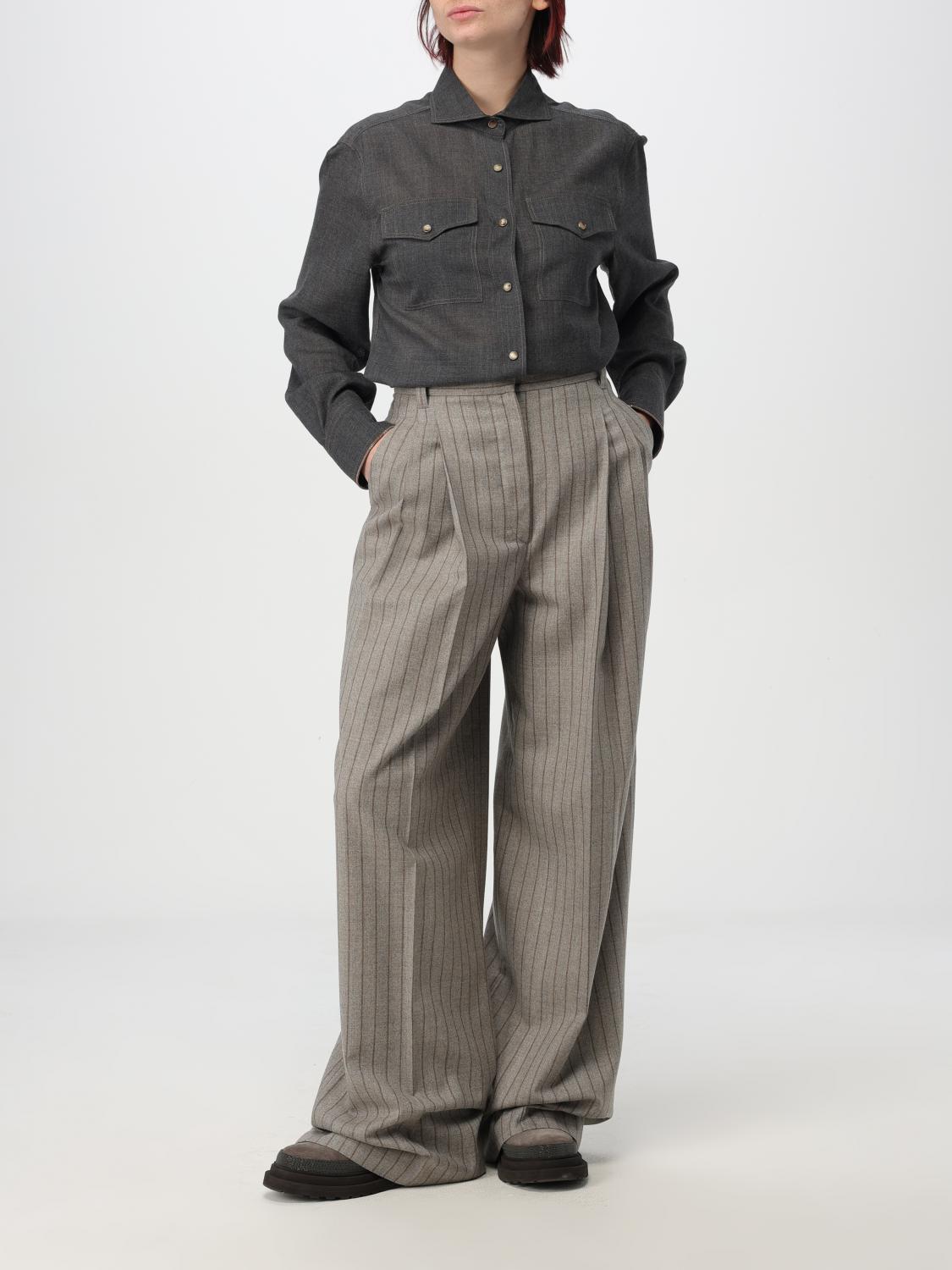 BRUNELLO CUCINELLI PANTS: Pants woman Brunello Cucinelli, Grey - Img 2