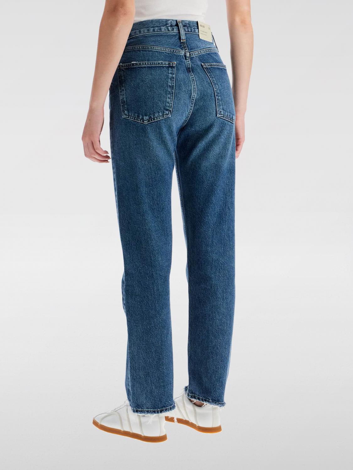 デニム・ジーパン AGOLDE Woman Jeans Denim A2491601 SLLB Agolde Blue Washed & Distressed Denim High Rise Jeans S