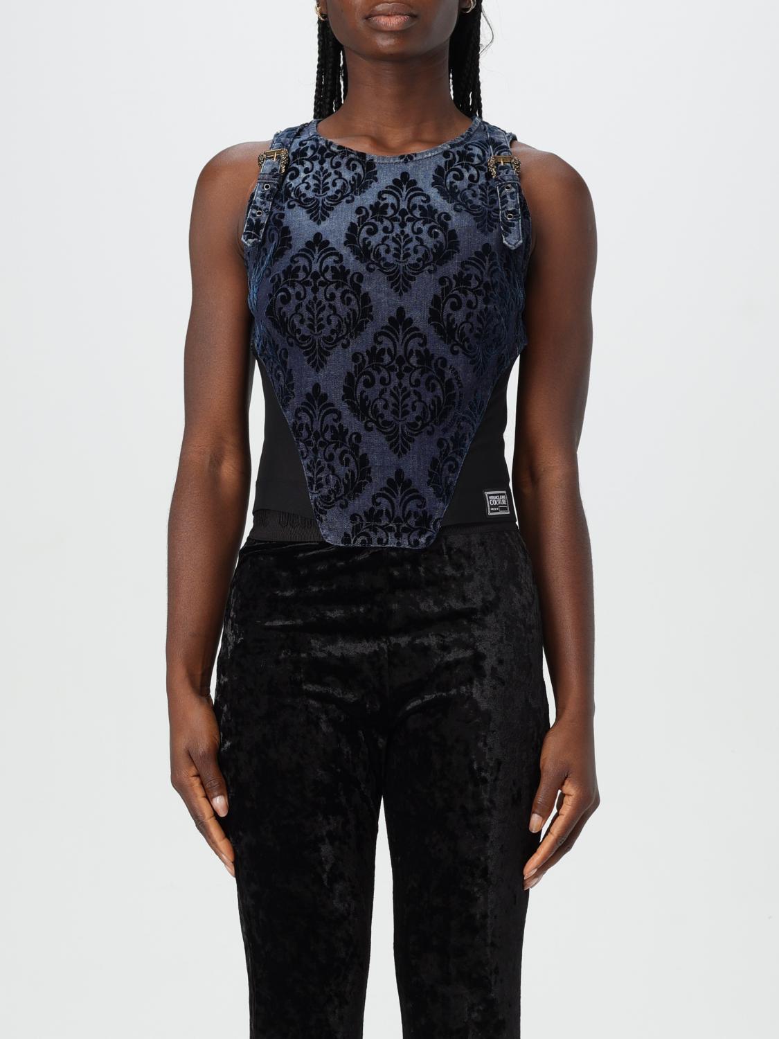 VERSACE JEANS COUTURE TOP: Top mujer Versace Jeans Couture, Azul Oscuro - Img 1