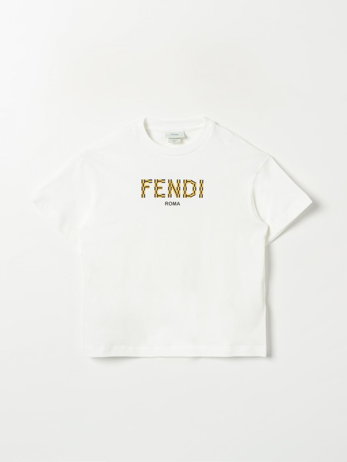 FENDI T-SHIRT: T-shirt kids Fendi, White - Img 1