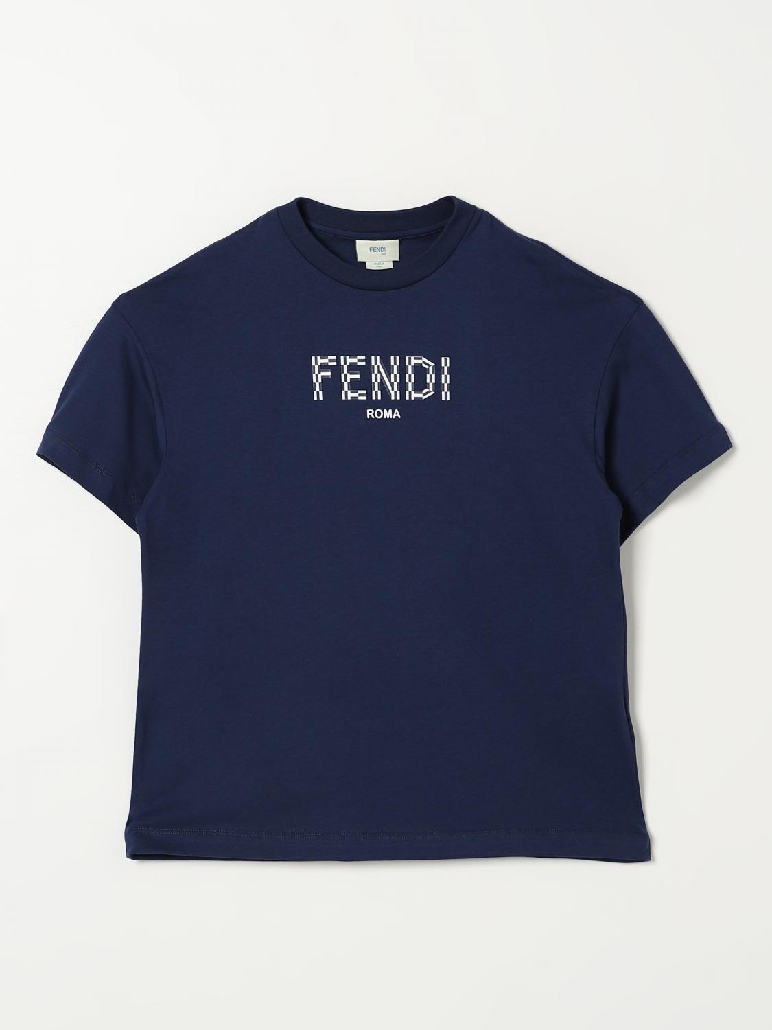 FENDI 티셔츠: 티셔츠 남아 Fendi, 블루 - Img 1