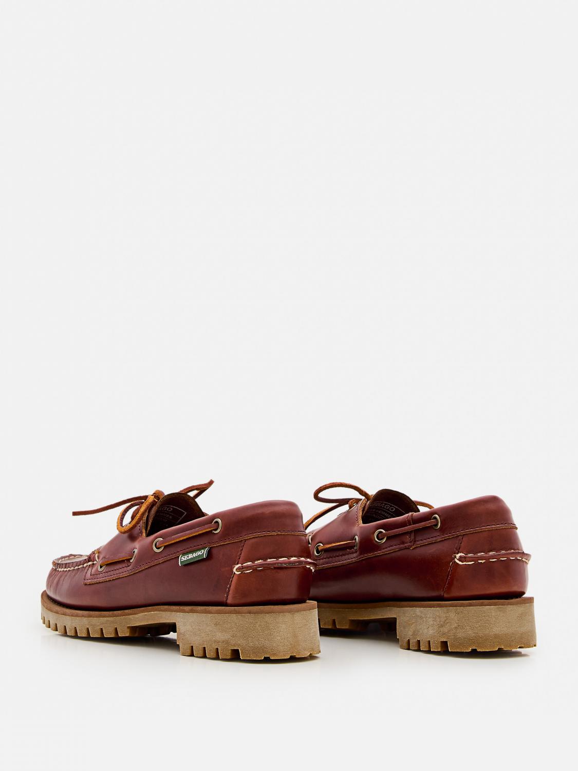 SEBAGO MOCASSINI: Mocassino Ranger Waxy Sebago in pelle cerata , Marrone - Img 3