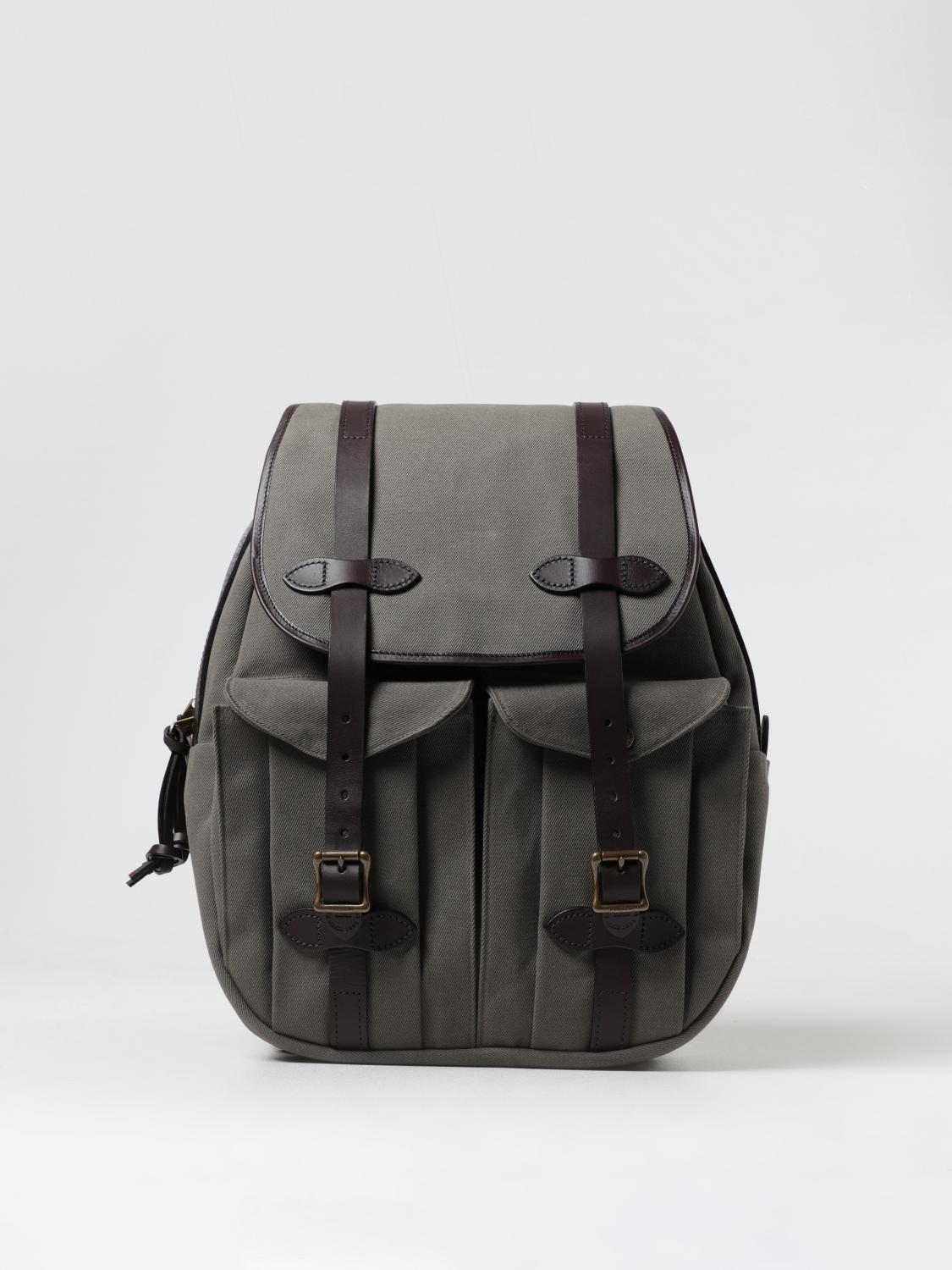 FILSON ZAINO: Zaino Rugged Filson in twill di cotone e pelle , Verde - Img 1