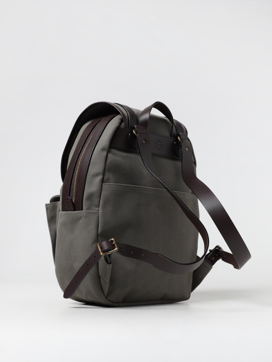 FILSON ZAINO: Zaino Rugged Filson in twill di cotone e pelle , Verde - Img 2