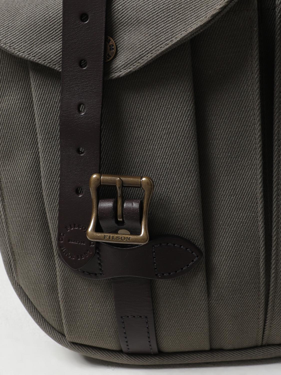 FILSON ZAINO: Zaino Rugged Filson in twill di cotone e pelle , Verde - Img 3