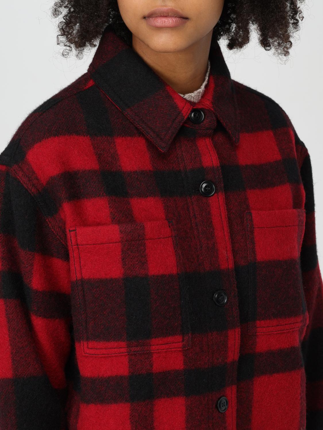 FILSON CAMICIA: Overshirt Filson in lana check , Rosso - Img 4