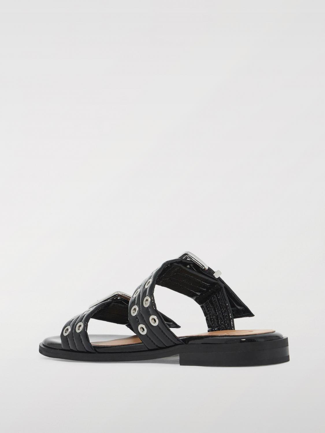 GANNI FLAT SANDALS: Flat sandals woman Ganni, Black - Img 2